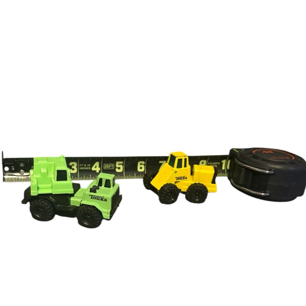 Vintage Tonka Green and Yellow Construction Set Manufacture Diecast Trucks Lot 2